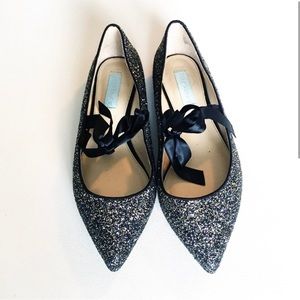 Betsey Johnson Glitter Mary Janes Blue 8.5 SB-LIA